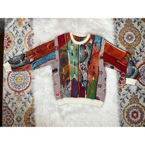 Geocc Mens Sweater Pullover Med Vintage 90s 3D Multi Long Sleeve Australian Cott